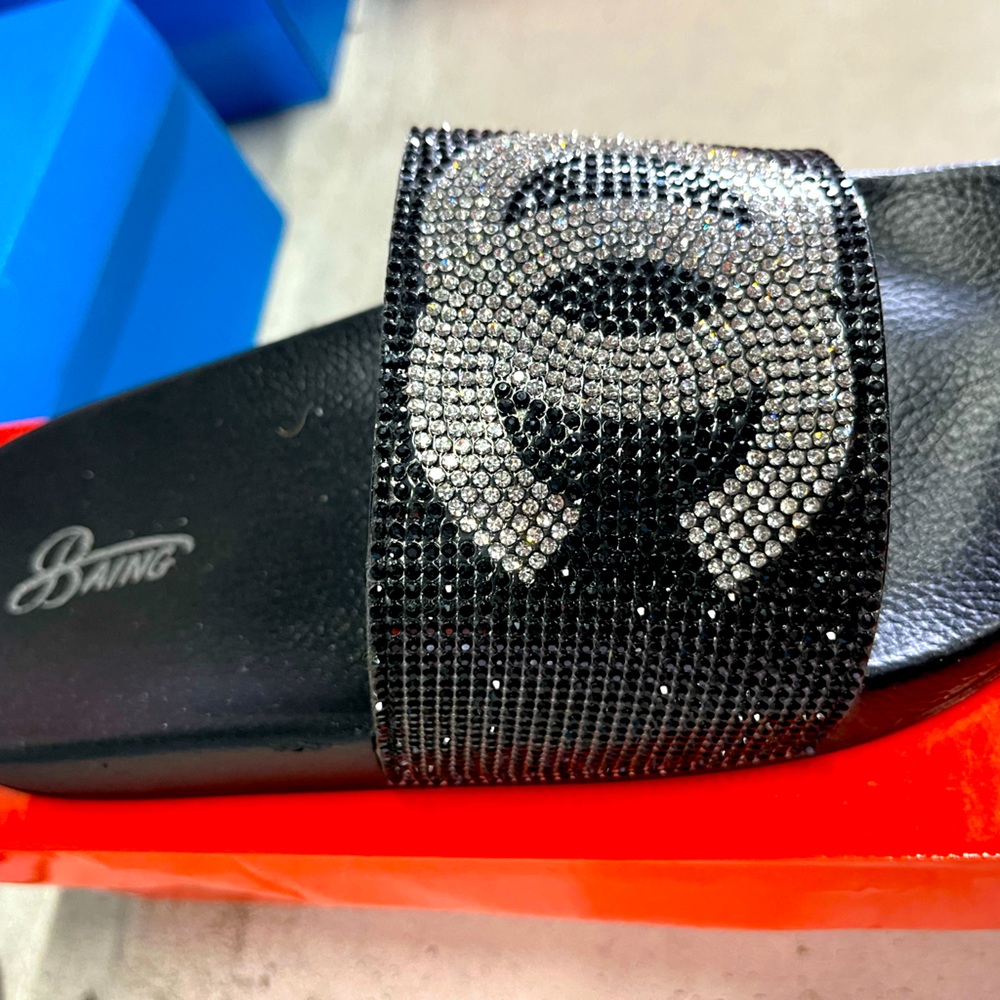 Black bling sandals